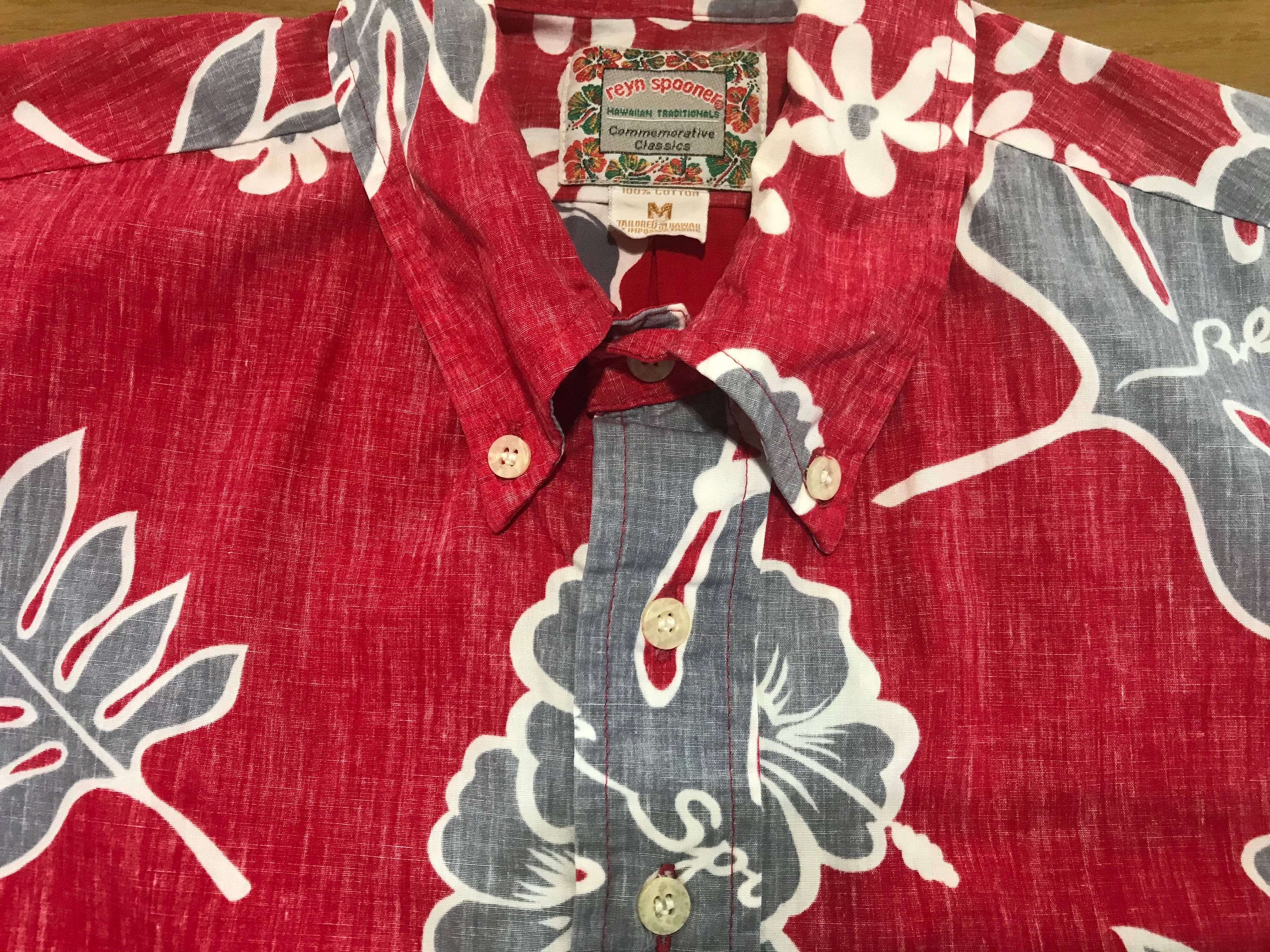 【美品】レインスプーナー×ブルックスブラザーズ　アロハシャツ　赤系 美品】レインスプーナー×ブルックスブラザーズ アロハシャツ 赤