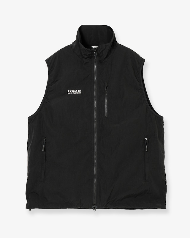 NYLON SHELL VEST-LOGO (BLACK)