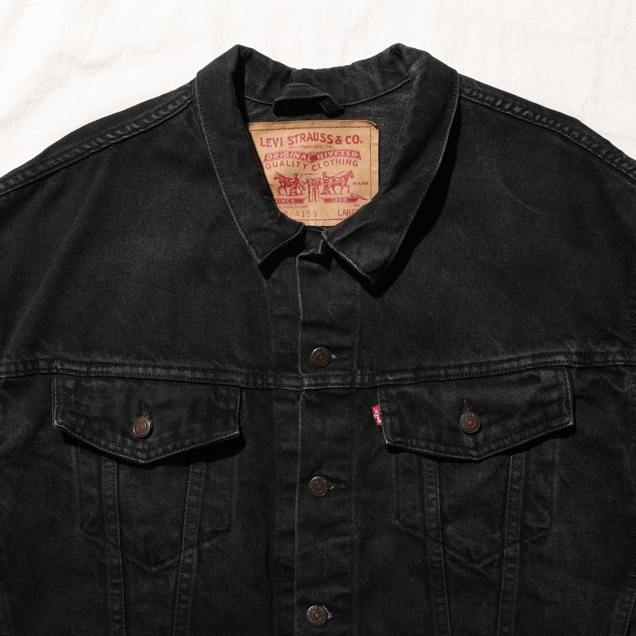 美品 L 91年 USA 70598-4159 サルファー染め ブラックデニムジャケット Levi’s リーバイス