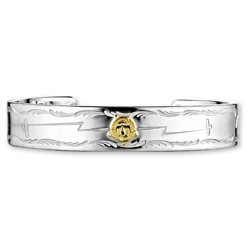 【鷲見太郎　BRACELET　ブレスレット】アラベスクデザイン12mmバングル/K18アラベスクイーグルメタルw/イーグルスタンプ＆ラージサンダー【送料無料】