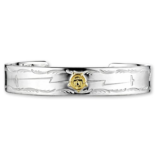 【鷲見太郎 BRACELET ブレスレット】アラベスクデザイン12mmバングル/K18アラベスクイーグルメタルw/イーグルスタンプ&ラージサンダー【送料無料】
