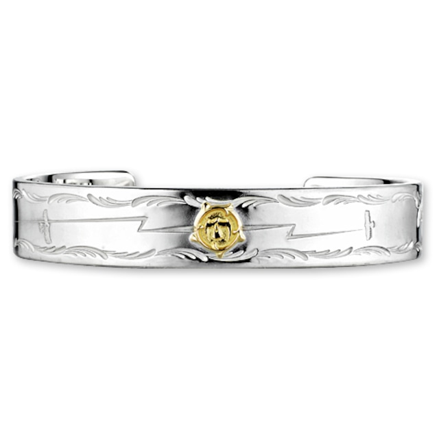 【鷲見太郎 BRACELET ブレスレット】アラベスクデザイン12mmバングル/K18アラベスクイーグルメタルw/イーグルスタンプ&ラージサンダー【送料無料】