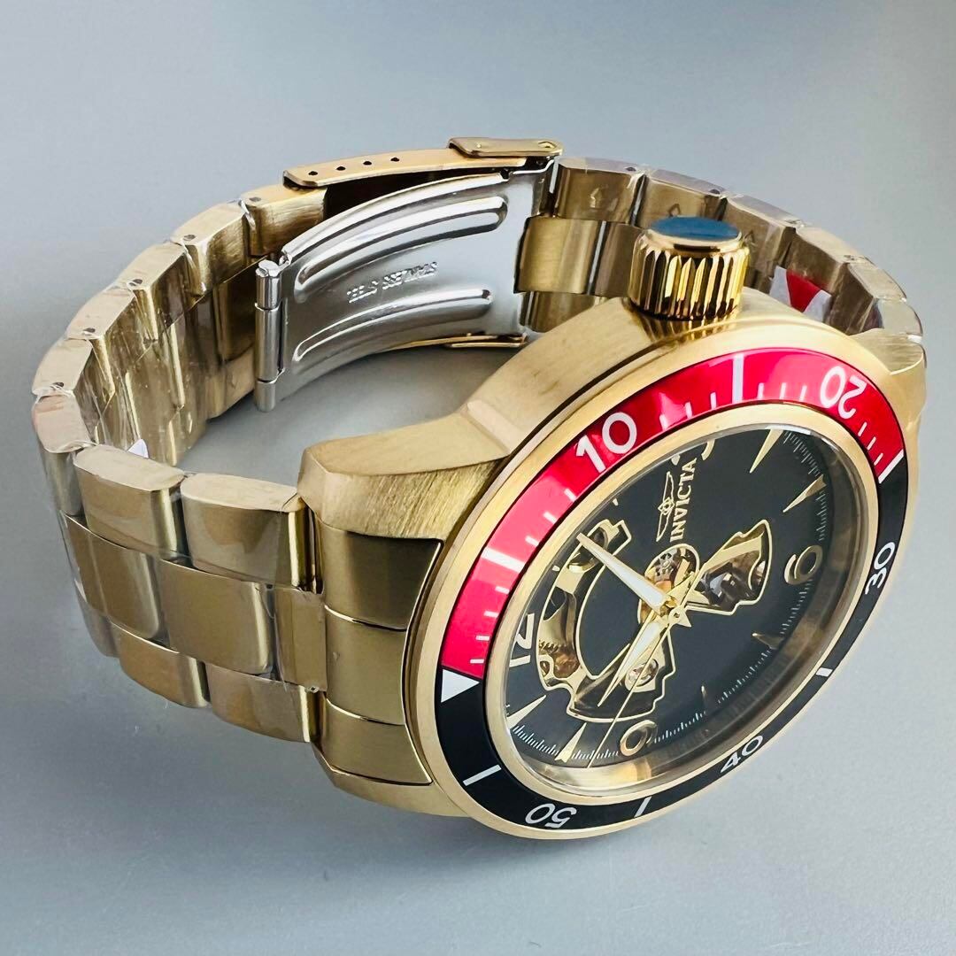 INVICTA インビクタ 腕時計 自動巻き レッド ブラック ゴールド メンズ 