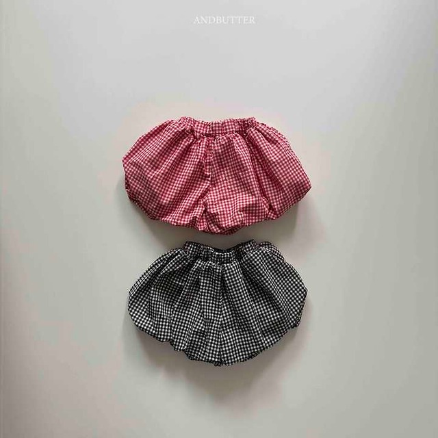 【取寄】andbutter｜check balloon pants｜チェックバルーンパンツ｜S-JM｜kids&jr｜26 summer