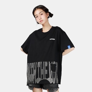 【HIPANDA ハイパンダ】レディース ラインストーン ⚠ビッグシルエット⚠ Tシャツ WOMEN'S RHINESTONE BIG SILHOUETTE SHORT SLEEVED T-SHIRT / WHITE・BLACK
