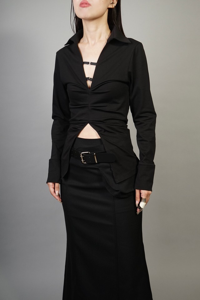 SLIT BELT TOPS  (BLACK) 2309-73-715