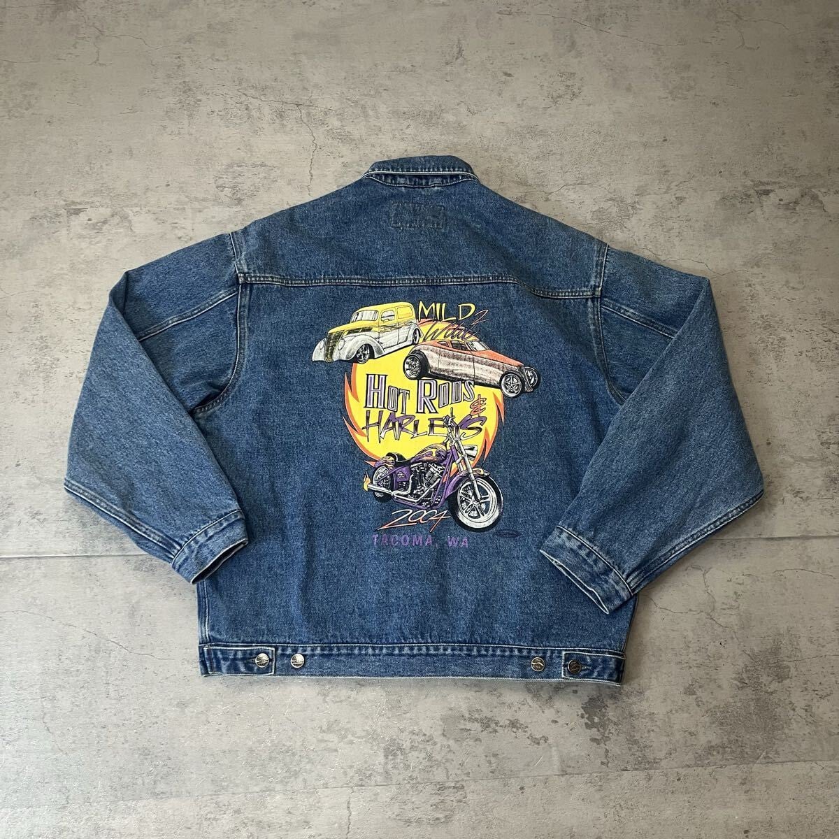 80s Levi's 70507 ハンドペイント デニムジャケットカウ柄 ロック バンド ワッペンカスタム USA製 80s Levi's リーバイス 70507