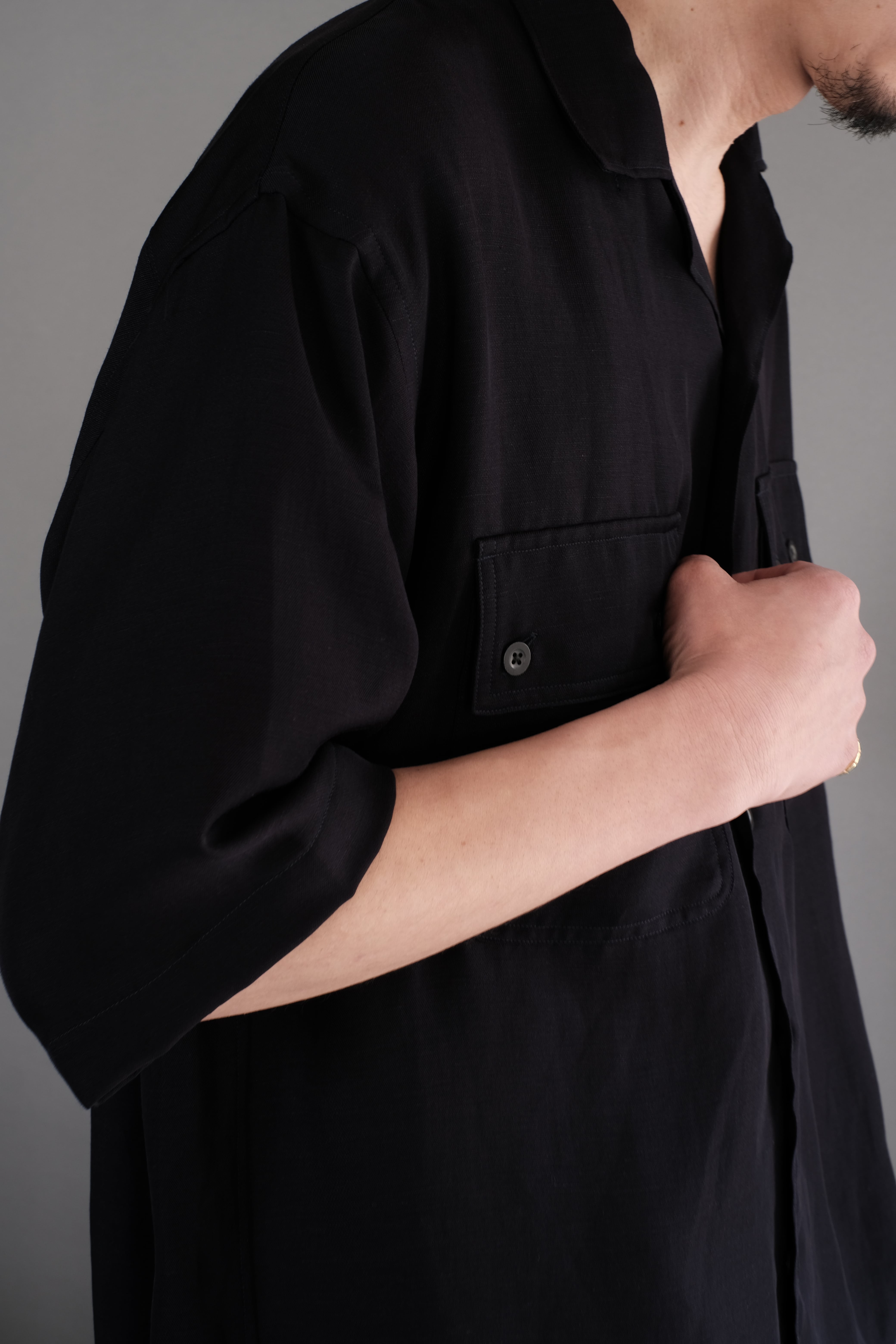 ULTERIOR / TA/R/L TWILL OPEN COLLAR SHIRT | LIVING