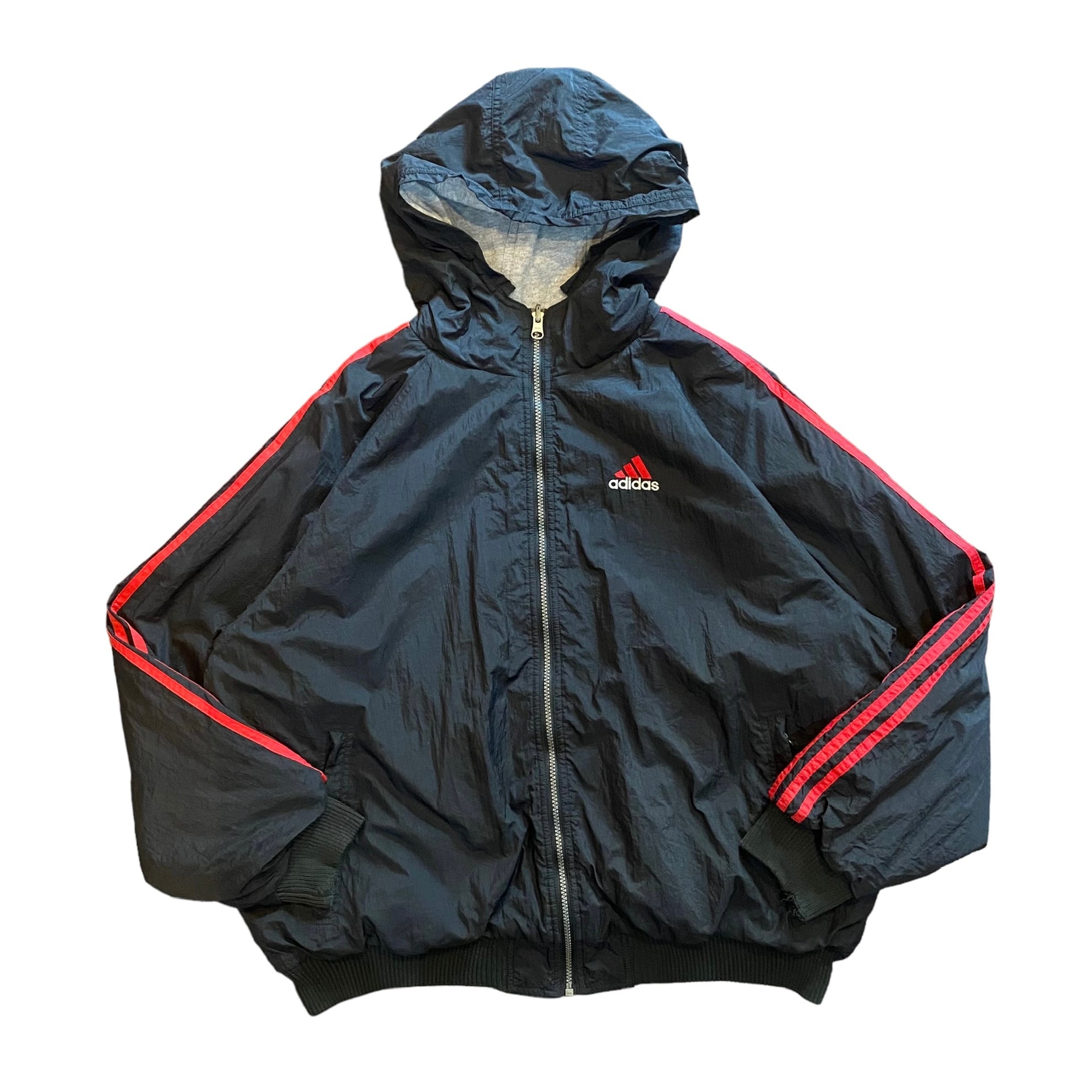 adidas ~90s ナイロンジャケット リバーシブル フーディ