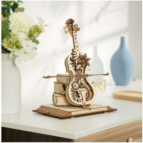 つくるんです　オルゴール3Dウッドパズル　魔法のチェロ