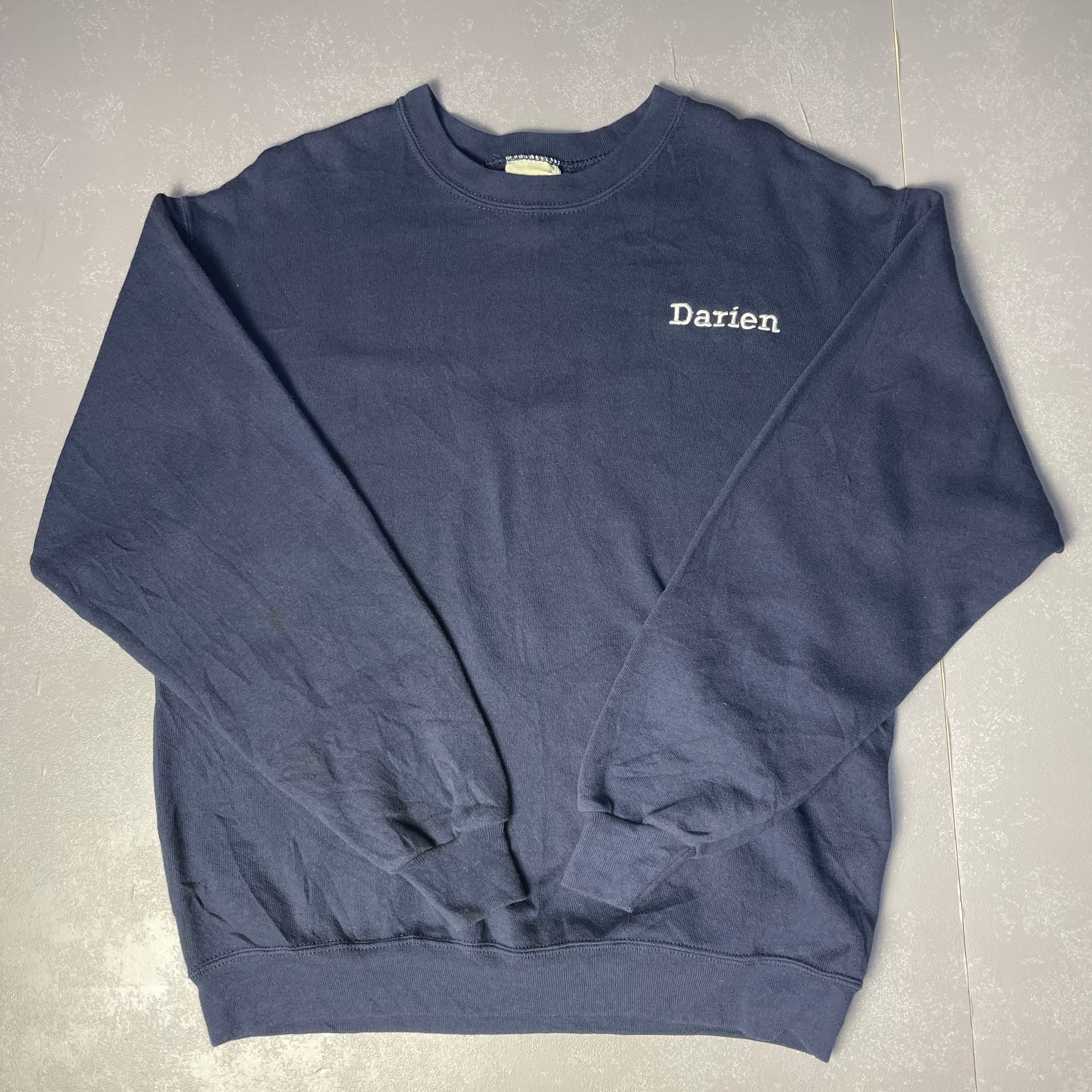 90年代 USA製 Lee リー 胸 ワンポイントロゴ 刺繍 スウェットシャツ メンズS 古着 プルオーバー トレーナー 90S ヴィンテージ ビンテージ 紺色【トレーナー】