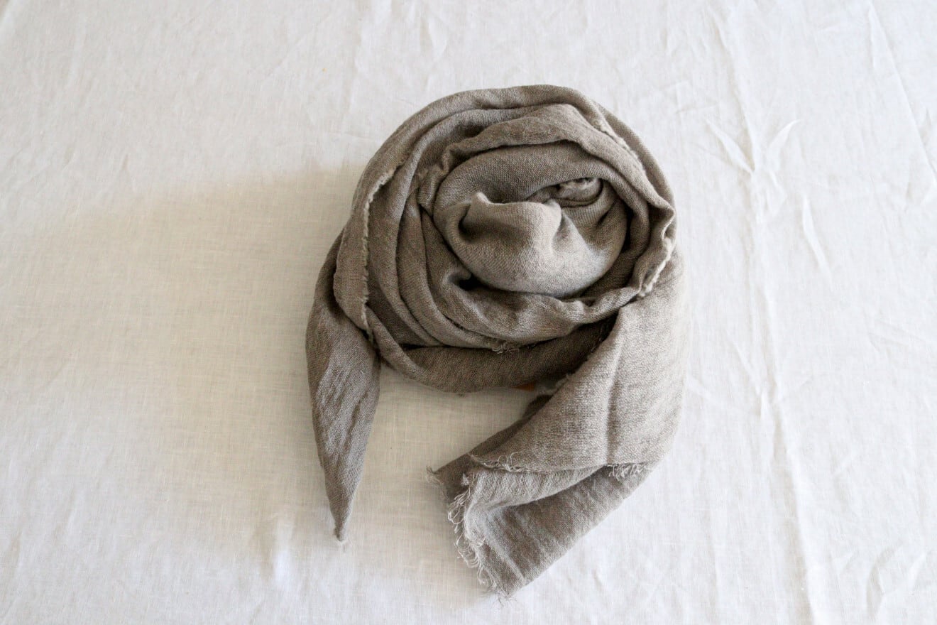 casane リネンウールストール 小