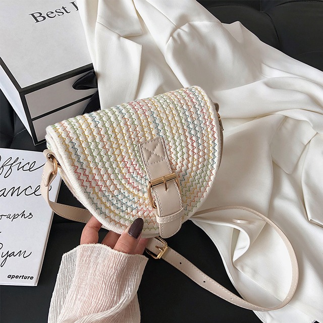 ネットレッドレディーススモールバッグ2020夏ニューウェーブインワイルドウーブンショルダーメッセンジャーバッグファッションサドルバッグ Tiancai_Wing_Bag2670342