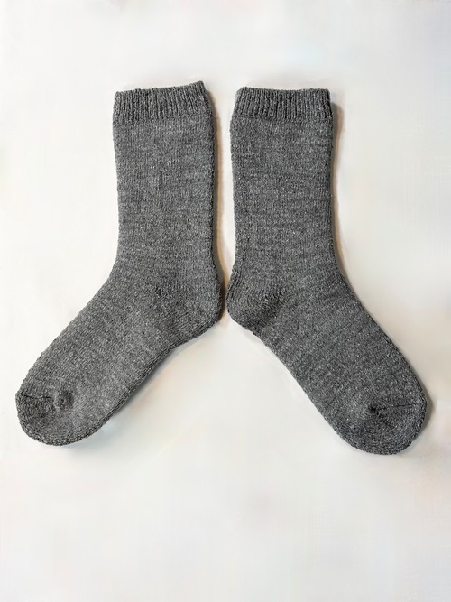 yahae・Silk Organic Cotton Pile Socks・Grey　4-4036-22