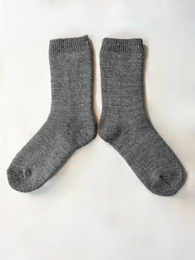 yahae・Silk Organic Cotton Pile Socks・Grey　4-4036-22