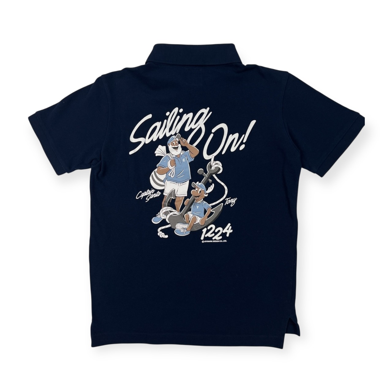 CAPTAIN SANTA キャプテンサンタ 背中BIGプリント 半袖 ポロシャツ サイズ S /ネイビー/レディース/日本製