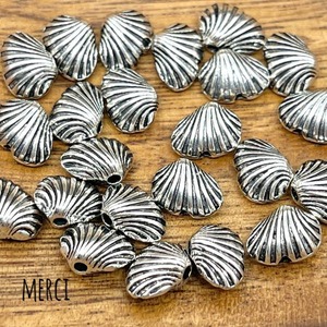 【2個】Ｂシェルメタルビーズ/スペーサー/チベット/貝