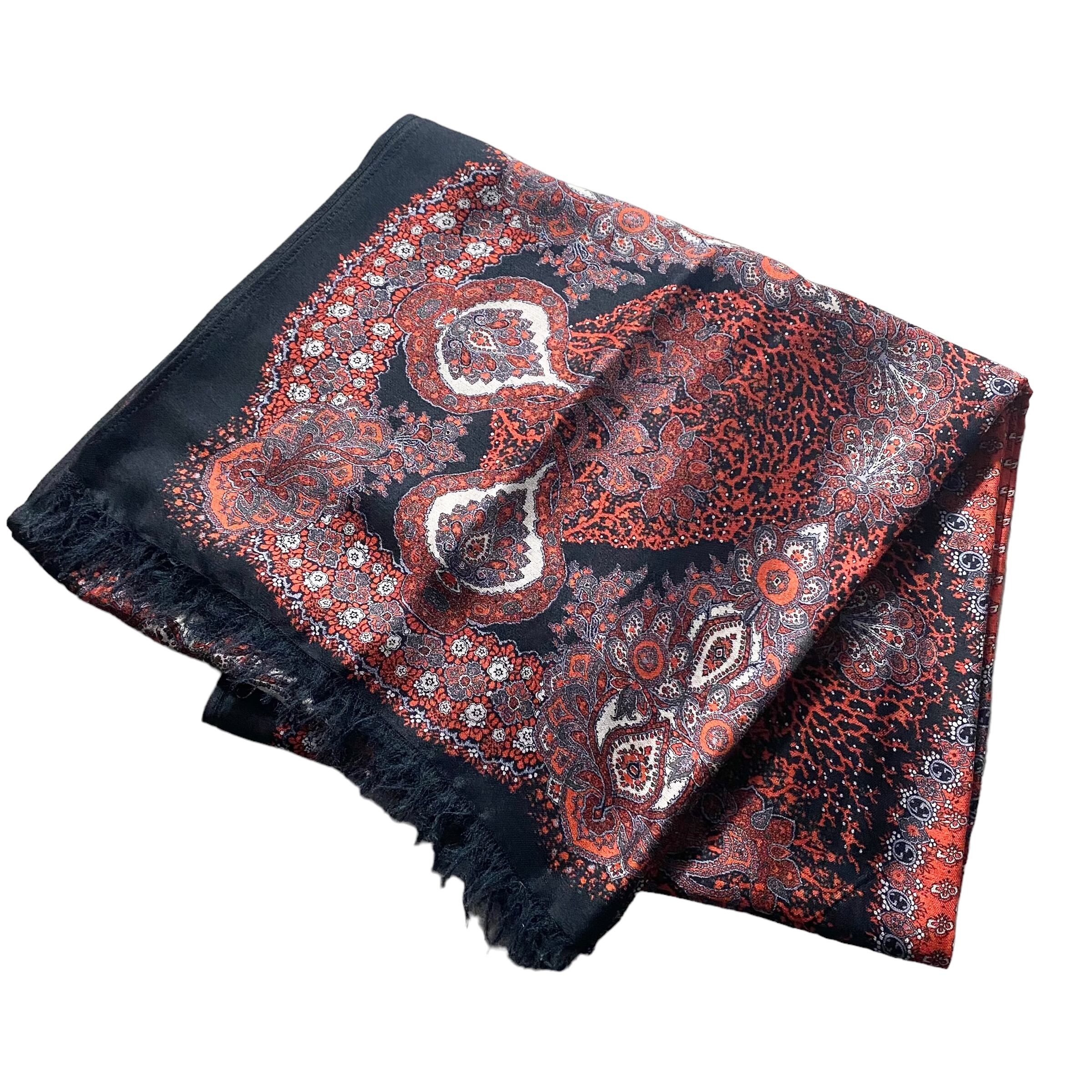GUCCI 2007ssフリンジ付きストール フリーダジャンニーニ GUCCI by Frida Giannini super large silk scarf | NOIR ONLINE