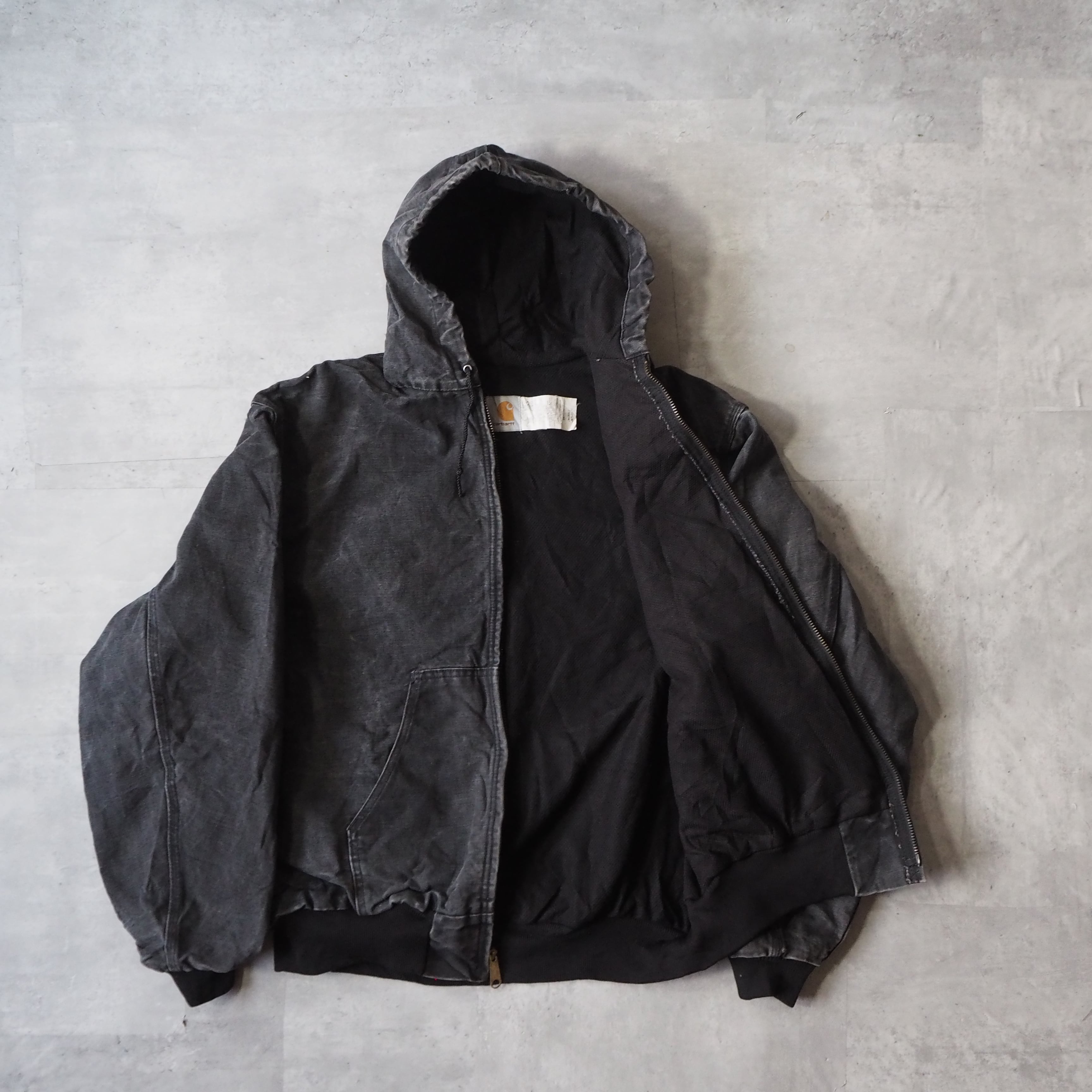 80s-90s “carhartt” deep black active jacket crafted with pride in the USAタグ  80年代 90年代 カーハート アクティブジャケット 墨黒 usa製 made in USA | anti knovum（アンタイノーム）