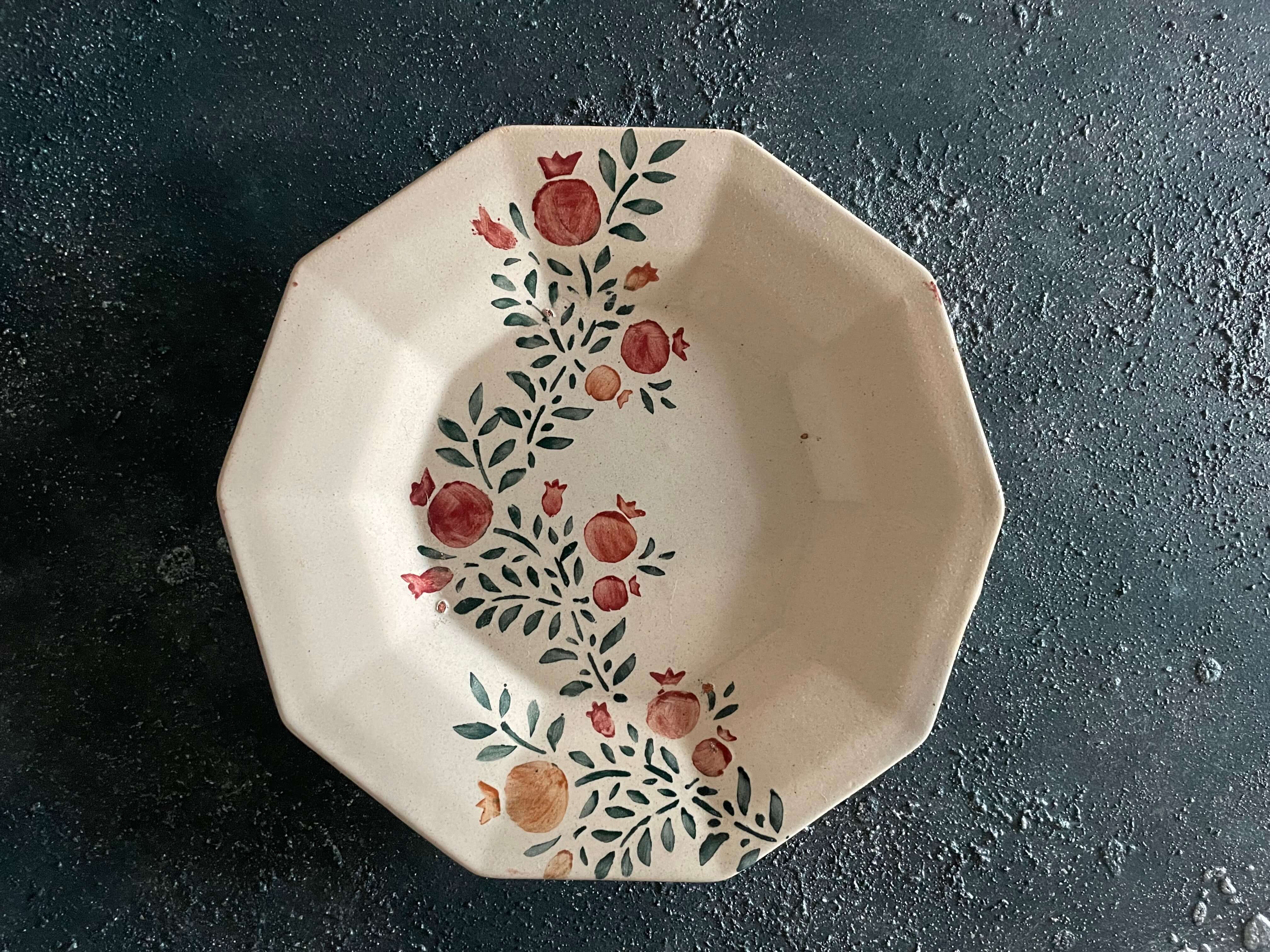 十角皿／7寸（2512em-13）