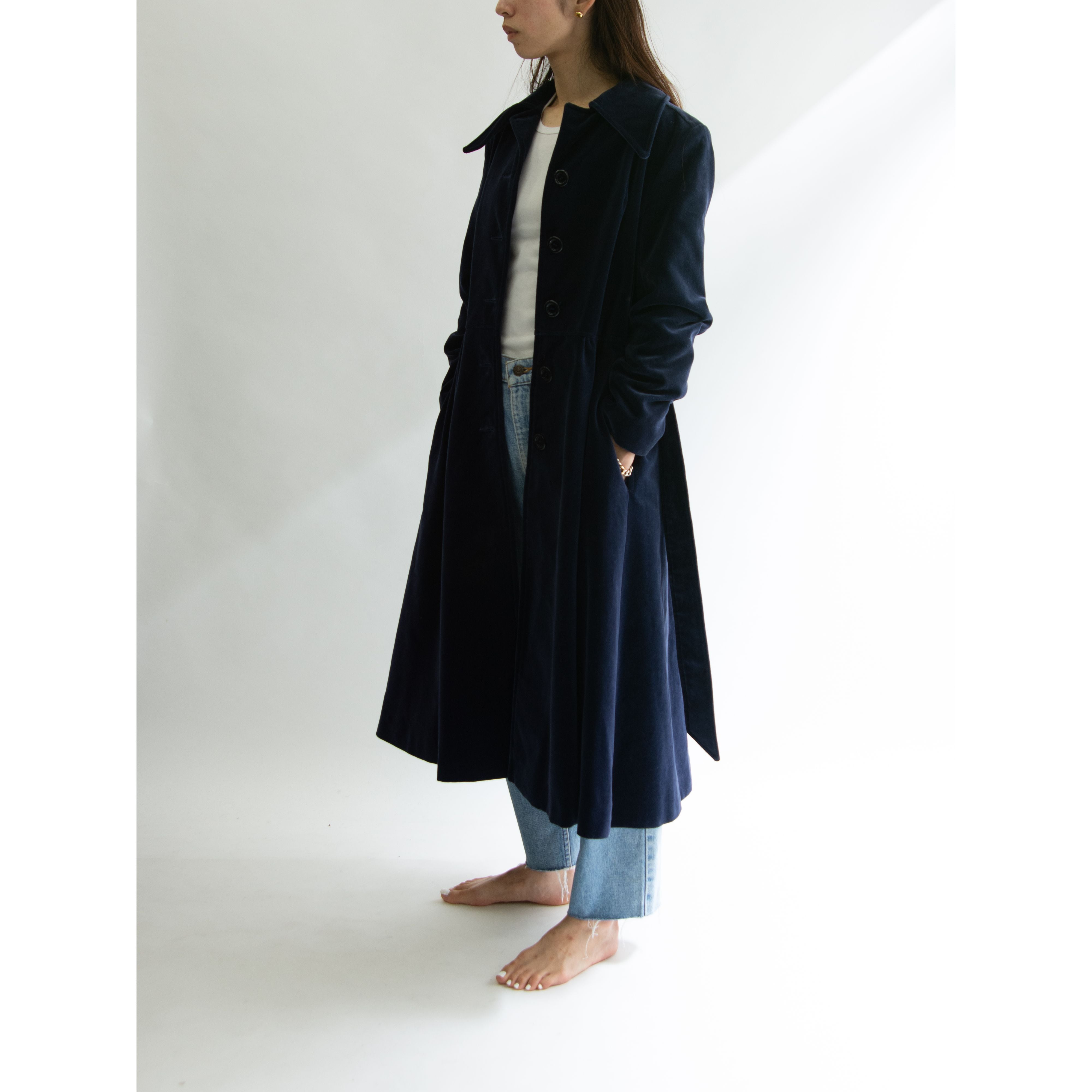 【St Michael】Made in U.K. 70's cotton velvet classic coat（セントミッシェル イギリス製コットンベルベットクラシックコート）10d