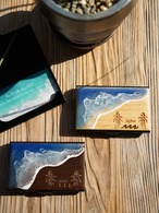 Waves/Wood×resin wave card case