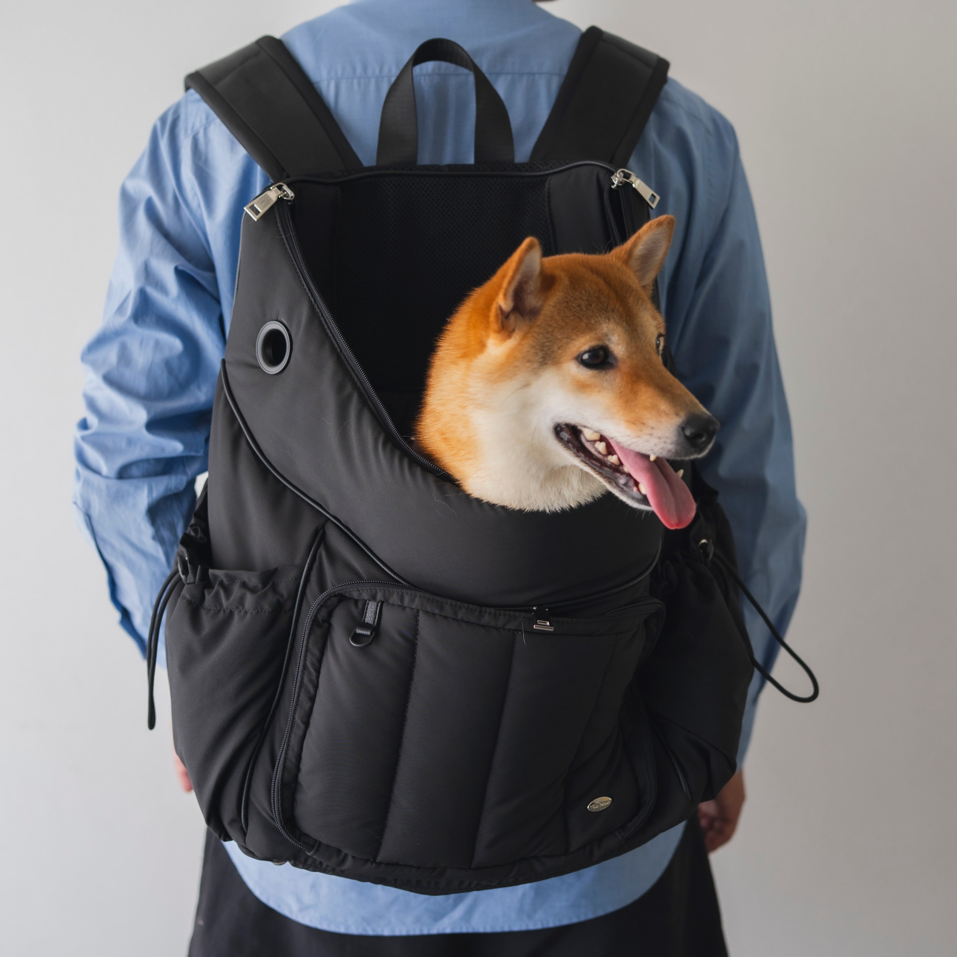 Cooling Set リュックキャリー&ハウス Lサイズ ブラック 軽量フワモコ