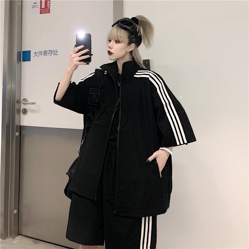 サイドライン セットアップ ニット ジャージ 秋 冬 韓国 hr1038 新品 KOREAサイドラインジャージセットアップ メンズレディース