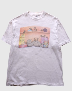 【古着】ねことネズミの平和な世界T