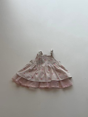 [aiai] Pink Flower Tulle Blouse / [아이아이] 핑크플라워튤블라우스