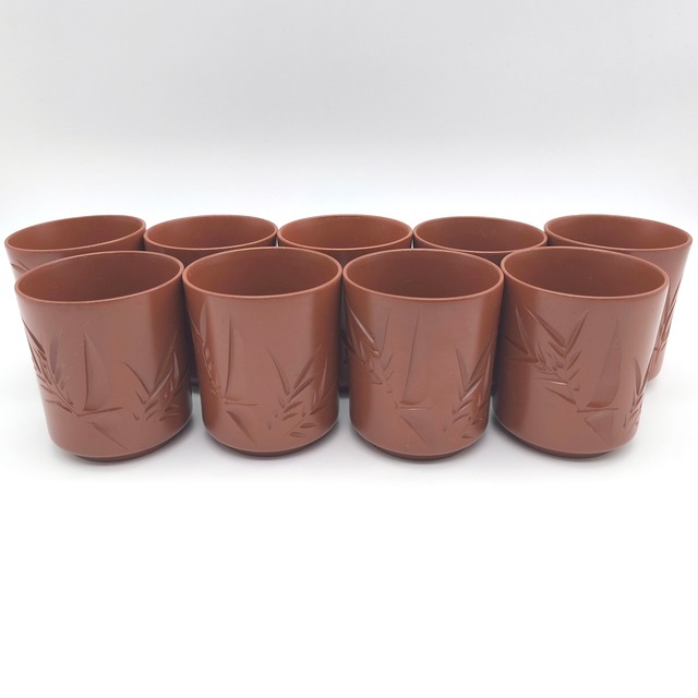 常滑焼・亮泉窯・朱泥湯呑・9個セット・茶器・煎茶道具・No.251208-06・梱包サイズ80