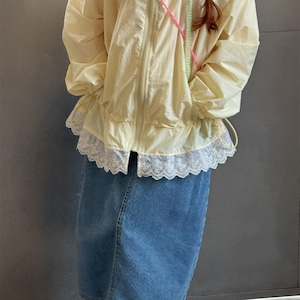 春レース裾イエロージャケット