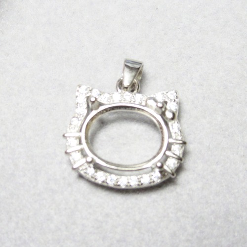 10×8㎜  キャットCZフレーム  S925  ペンダント セッティング SV