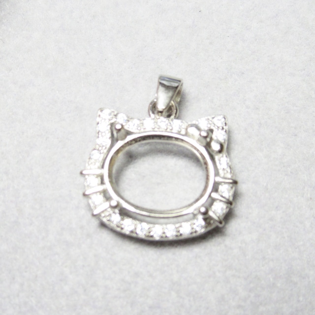 10×8㎜ キャットCZフレーム S925 ペンダント セッティング SV