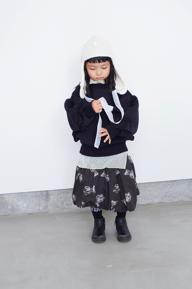 GRAFFITIED BEAR BALLOON SKIRT / L