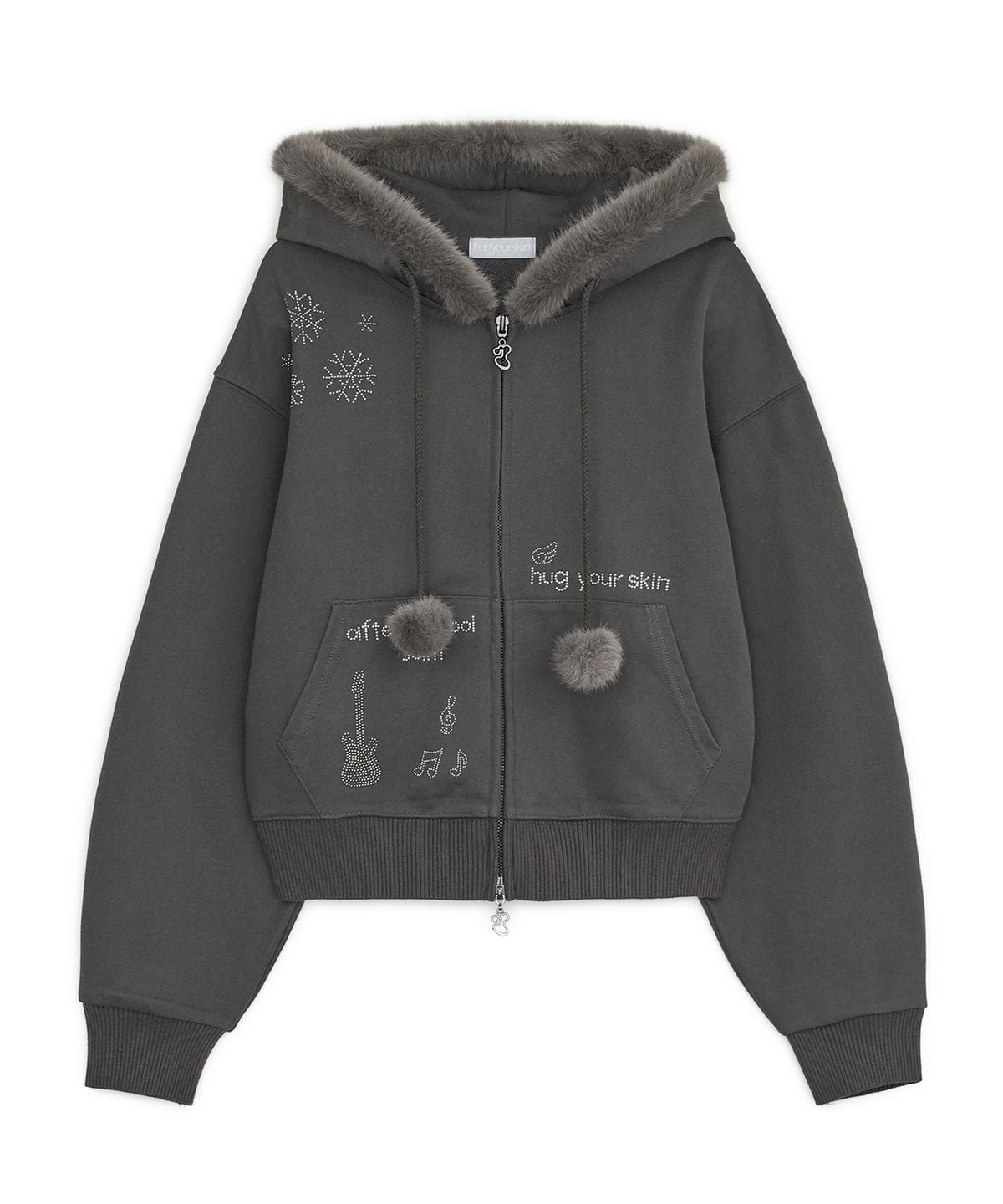 トップス HUG YOUR SKIN Angel wing pom-pom hooded MUSINSA公式 | HUG YOUR SKIN エンジェルウィングフーディージップ