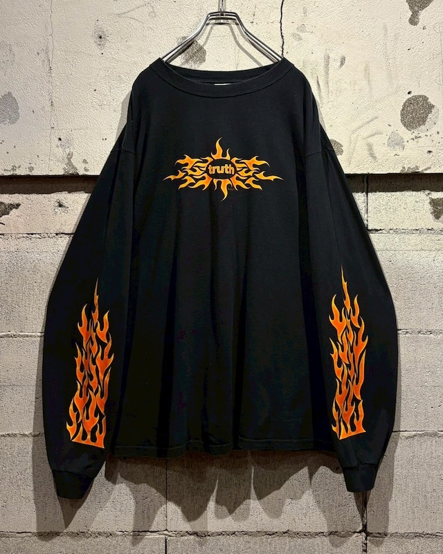 【Caka otto】 Tribal Flame Desin Vintage Loose L/S T-Shirt