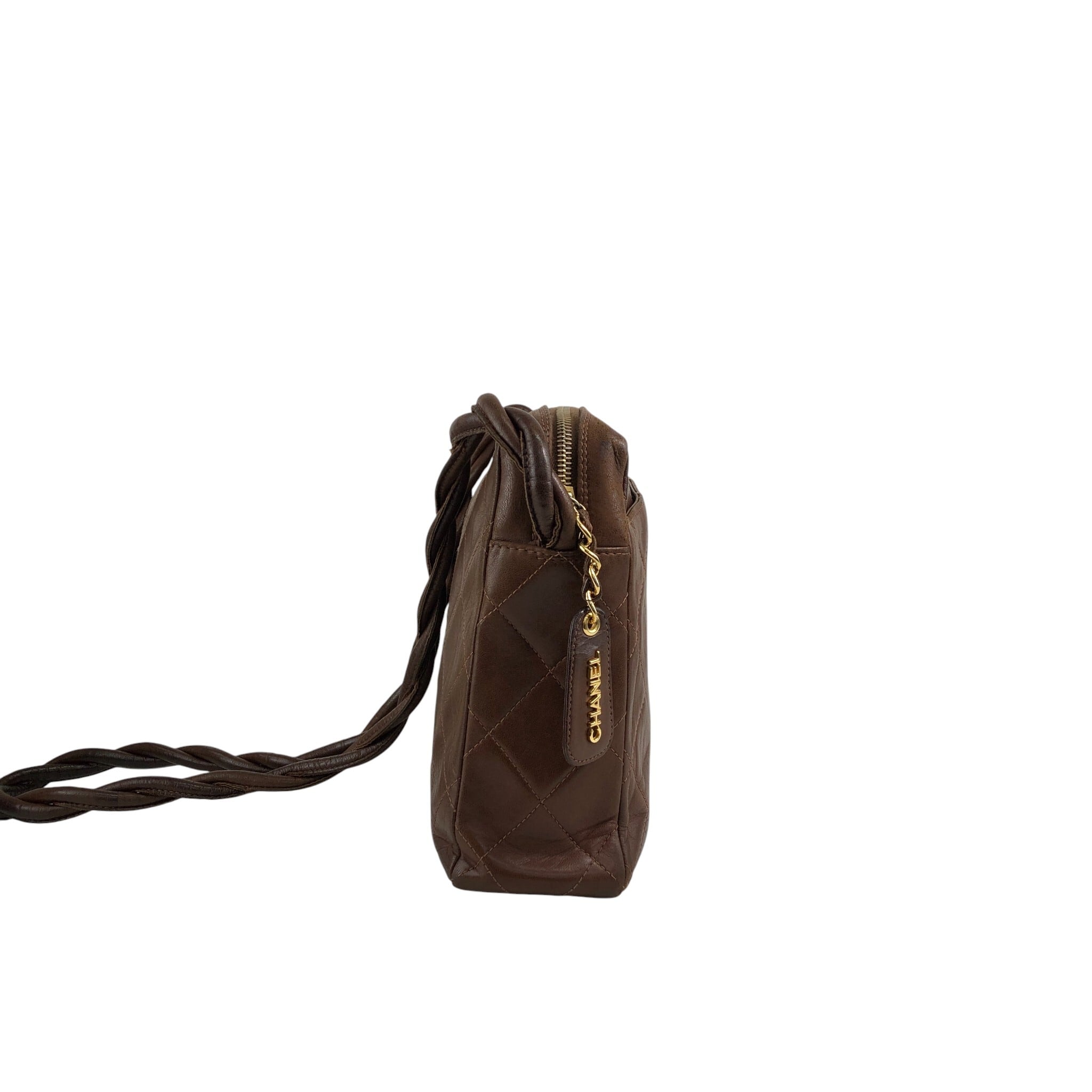 CHANEL シャネル ショルダーバッグ ブラウン ココマーク レザー