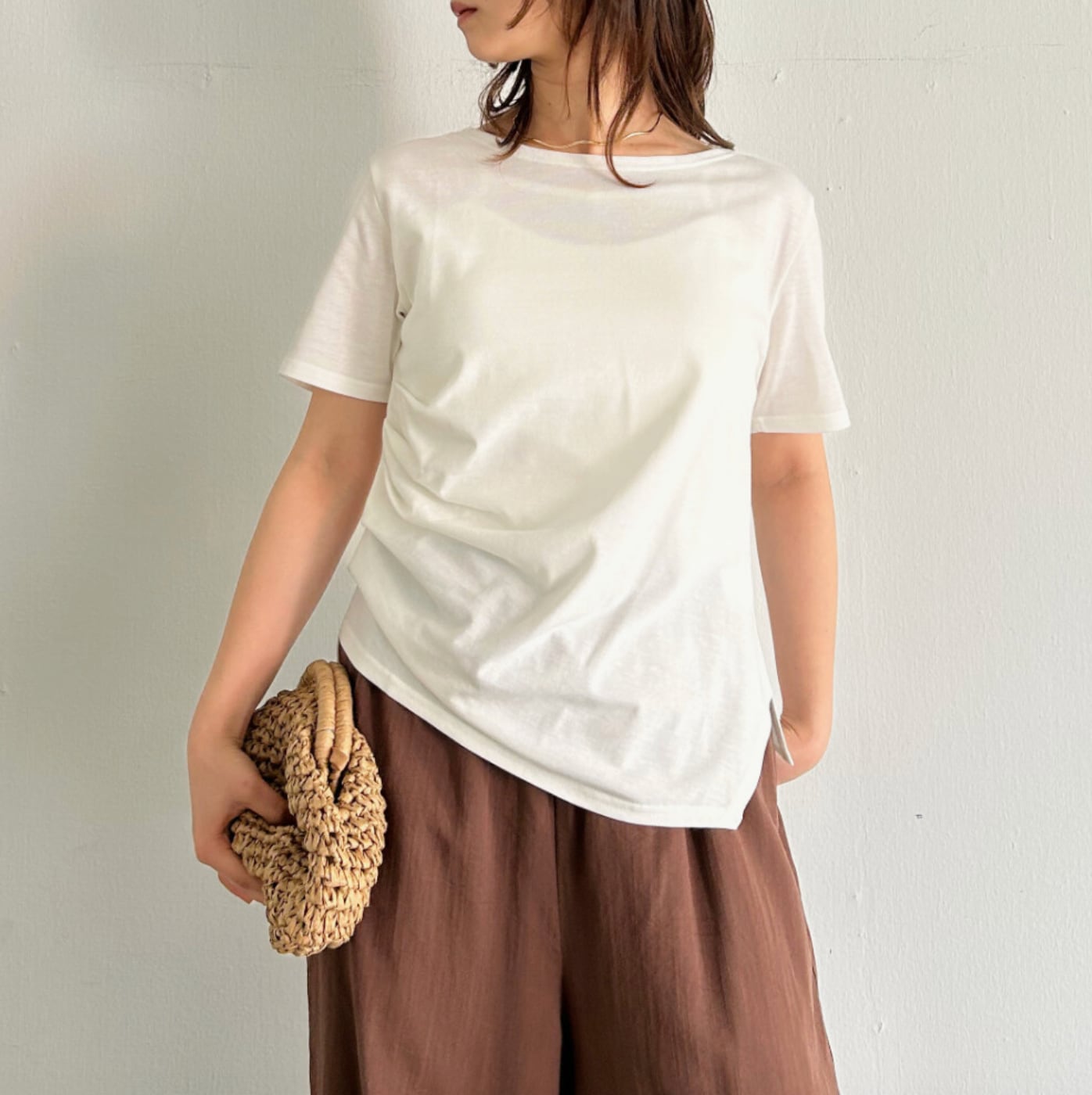 ナンバーミーTOKYO" ASYMMETRICAL TEE"WHITE
