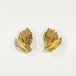 Vintage Gold Tone Metal Botanical Earrings