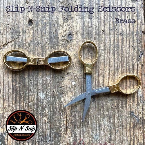 Slip-N-Snip Folding Scissors Brass スリップンスニップフォルディングシザーズ ブラス 携帯用 折り畳みハサミ アメリカ DETAIL アウトドア