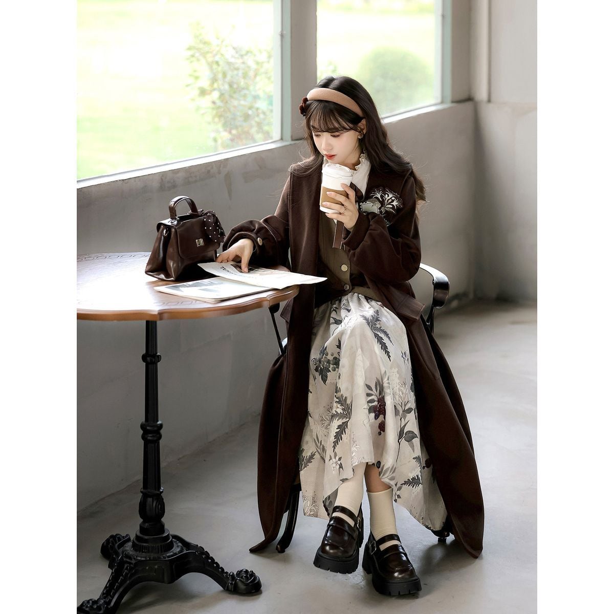森影のレター・文芸クラシカルロングコートセット | Maiden's Rêve