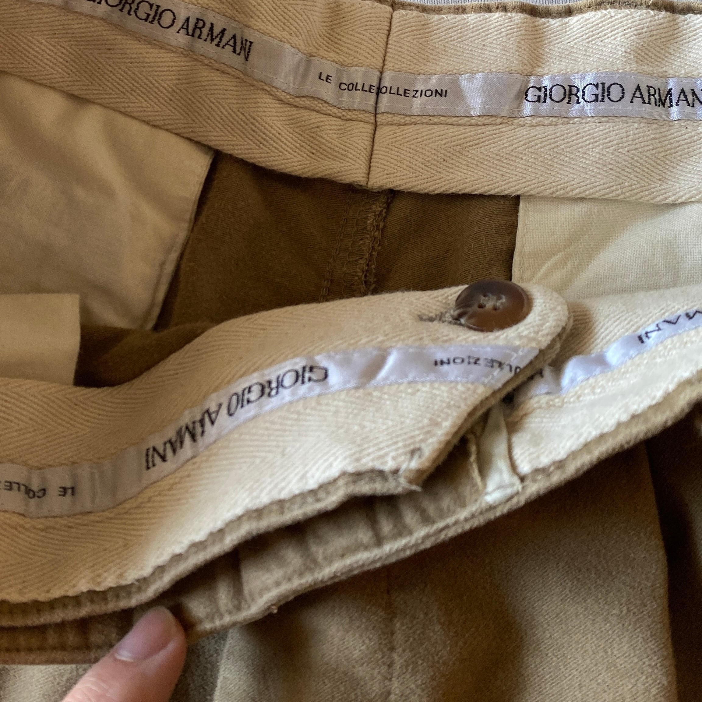 80s90s GIORGIO ARMANI LE COLLEZIONI cotton moleskin 2tuck trousers