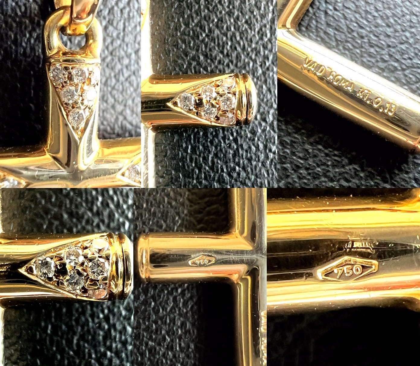 ヴェイド VAID ROMA ダイヤモンド クロス ネックレス K18 YG パヴェ