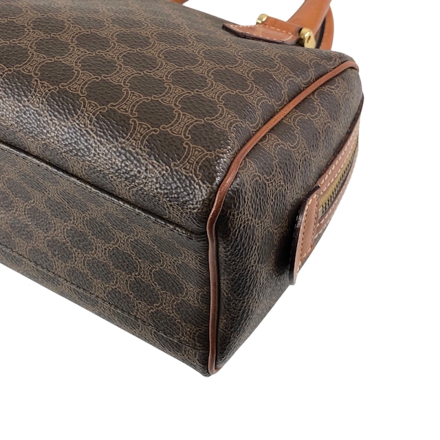 CELINE セリーヌ マカダム ショルダーバッグ ブラウン PVCレザー 2WAY ミニバッグ vintage ヴィンテージ オールド nvyja5