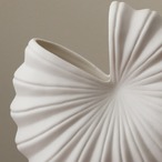 セラミック花瓶 ジャスパー 大型 シェル 貝殻 扇形 陶器 フラワーベース インテリア雑貨 マリン デザイン おしゃれ 北欧風 海 装飾品 ホワイト ビッグサイズ