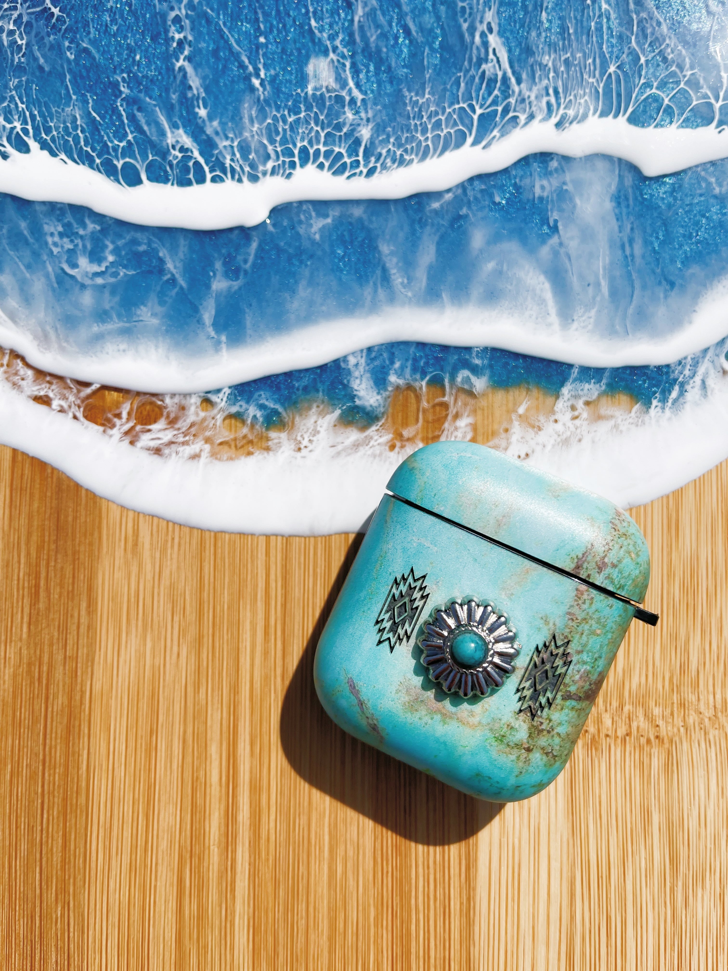 Turquoise AirPods case(concho) | ALOHA GLASS