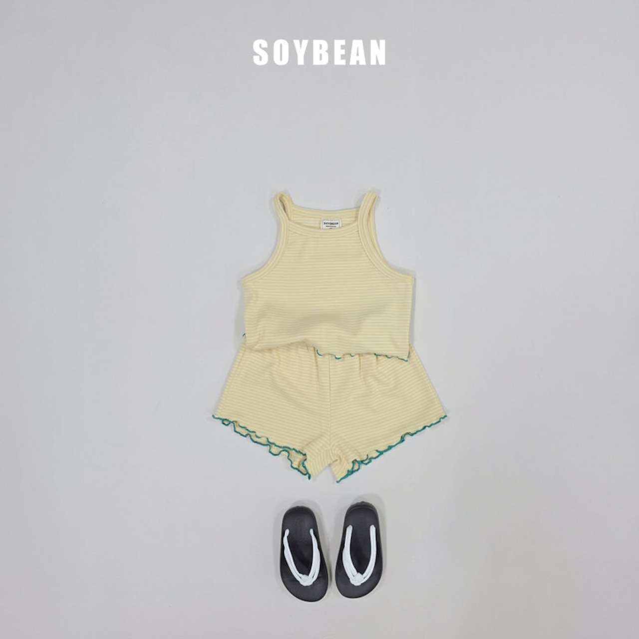【取寄/韓国直送】SOYBEAN 26/SM ボーダーひらひら上下セット|夏服|韓国子供服