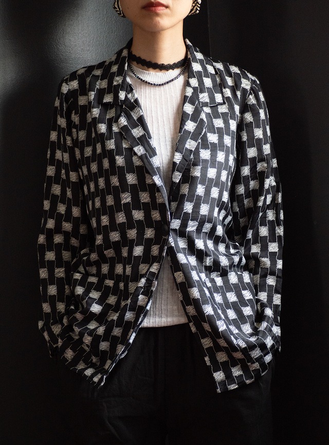 "ANNIKKI KARVINEN" 1980s Shawl collar silk jacket