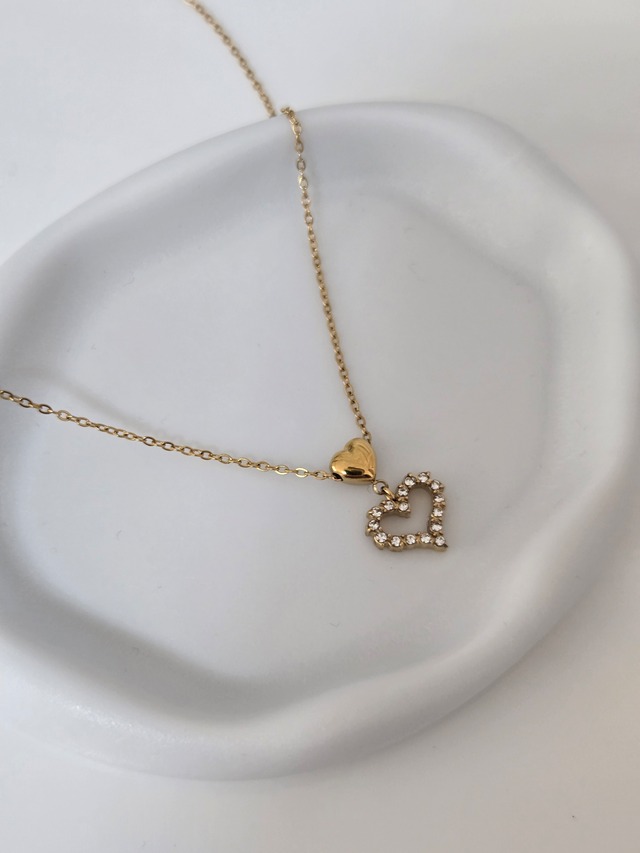 twin heart necklace gallery image 1